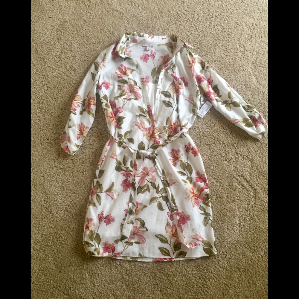 Shirt dress with lining